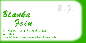 blanka fein business card